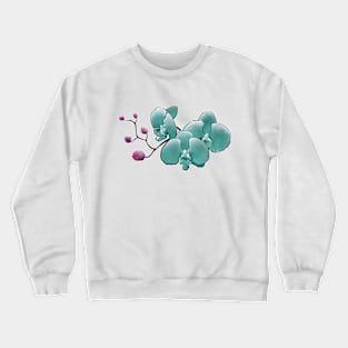 turquoise orchid flowers Crewneck Sweatshirt